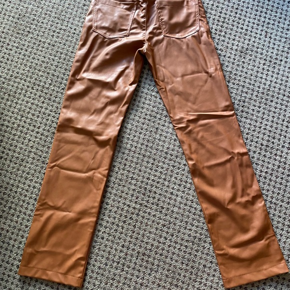 ZARA FAUX LEATHER STRAIGHT LEG PANTS - Picture 5 of 5